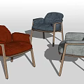 Modern Armchairs with Multiple Color Options and Wooden Legs for Living Room Decor