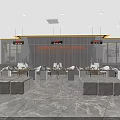 Modern Hotel Lobby Interior With Marble Floor Reception Desk Digital Screen And Seating Area
