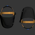 Fire Protection Equipment Welding Helmets Black Shell Blue Lens Open Closed With Yellow Interior