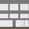 Modern White File Cabinets With Drawers And Doors Mounted On Gray Wall Wooden Floor