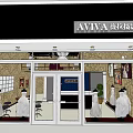 Elegant Bridal Shop Window Display With Wedding Dress Mannequins Patterned Wallpaper And Chandeliers