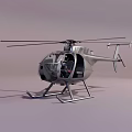 Silver Helicopter With Cockpit Windows Rotor Blades And Landing Gear