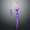 Glowing Purple Blue Gradient Daggers With Slender Blades And Decorative Handles