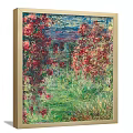 Impressionist Oil Painting With Red Roses Green Lawn And Vibrant Natural Landscape