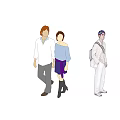 Group of People in Different Outfits Standing on Gray Ground Under Blue Sky