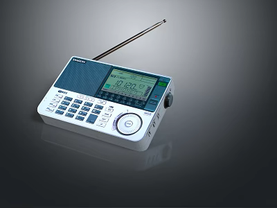 TECSUN Headphone Speaker With FM Radio Digital Display Control Knob And Antenna 3d model