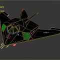 Stealth Fighter Jet With Dark Gray Body And Advanced Design 3d model