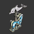 3D Dolphin Shaped Decorative Ornament With Ocean Themed Base Design