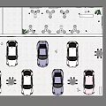 Modern Exhibition Booth Car Display With Multiple Colorful Cars And Large Screen Background