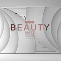 Elegant Beauty Themed Decorative Ornament Set With White Boxes Red Background For Home Decor