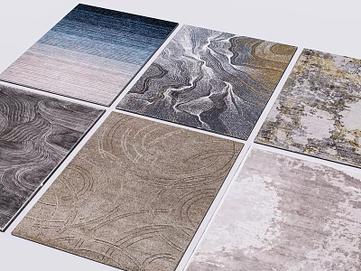 Square Rugs With Various Patterns Textures And Colors For Modern Home Decor 3d model