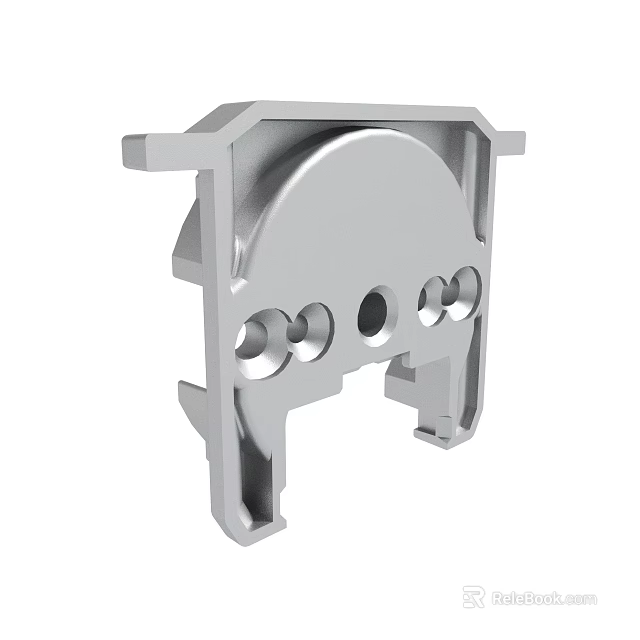 Industrial Silver Metal Bracket With Multiple Holes And Symmetrical Structure 3d model 