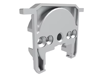 Industrial Silver Metal Bracket With Multiple Holes And Symmetrical Structure 3d model