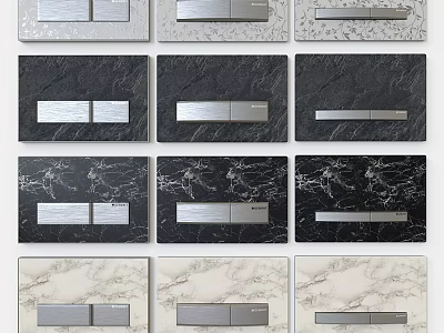 Daily Washing Products With Various Designs Marble Texture And Metal Accents 3d model