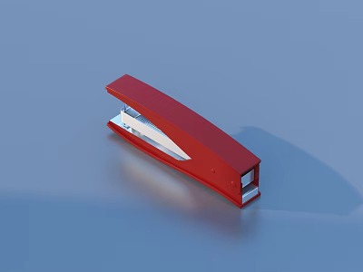 Modern Red Stapler With Sleek Design For Office Desktop Supplies 3d model