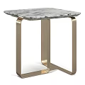 Modern Coffee Table With Marble Top And Golden Metal Frame Design