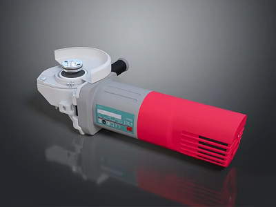 Industrial Electric Motor With Red Body Gray Middle Section White Top Cover And Ventilation Slots 3d model