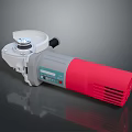 Industrial Electric Motor With Red Body Gray Middle Section White Top Cover And Ventilation Slots