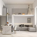 Light Luxury Apartment Open Kitchen Interior Design With Modern Island And Cabinets