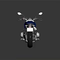 Classic Blue Motorcycle Design With Black Seat And Chrome Exhaust Pipe