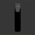 Modern Black Tactical Pistol With Single Bullet On Dark Background
