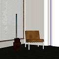 Modern Leisure Chair Leisure Chair Floor Lamp Side Table 3d model