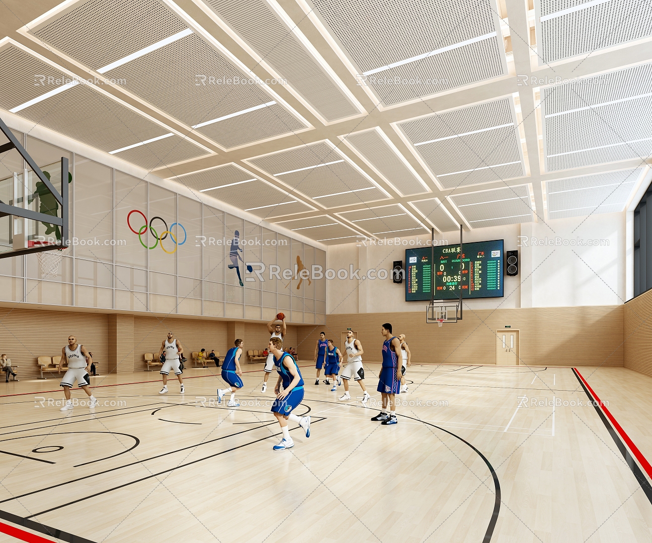 modern basketball hall 3d model