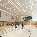 modern basketball hall 3d model