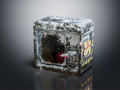 Vintage Computer Device With Worn Texture And Retro Surface VIBES Graphics 3d model