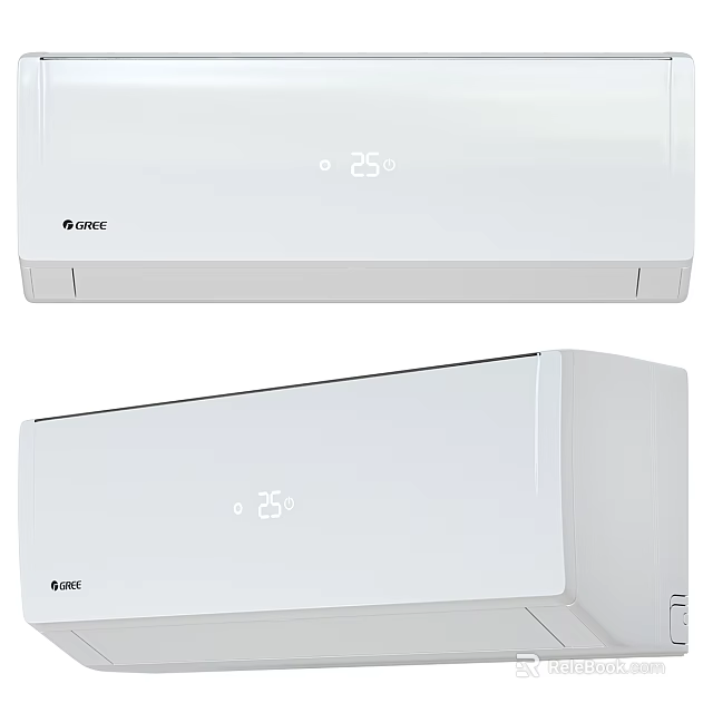 Gree White Air Conditioners With Digital Display For Home Use 3d model 