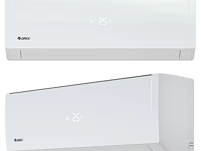 Gree White Air Conditioners With Digital Display For Home Use 3d model