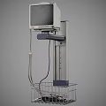 Medical Monitor With Display Screen Stand Cables And Storage Basket