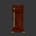 Classic Red Wooden Mantel Clock With Gold Accents And Roman Numeral Dial Design