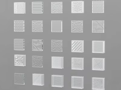 Transparent Square Textured Decorative Panels With Diverse Design Patterns For Decoration 3d model