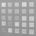 Transparent Square Textured Decorative Panels With Diverse Design Patterns For Decoration 3d model