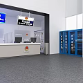 Modern Police Service Hall With Reception Desk And Official Service Counter