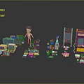 Modern game machine large game machine coin-operated game machine arcade 3d model