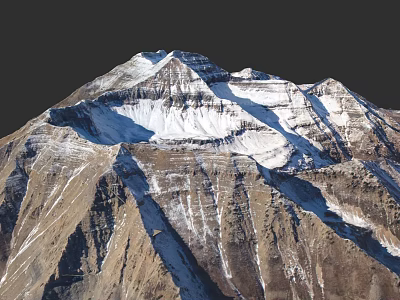 Microtopography Showcases Rocky Mountain Terrain With Snow Covered Peaks And Natural Textures 3d model