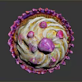 Sweet Pink Cupcake With Swirl Frosting And Colorful Sprinkles On Decorative Wrapper