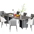 Modern Dining Table and Chair Combination 3d model