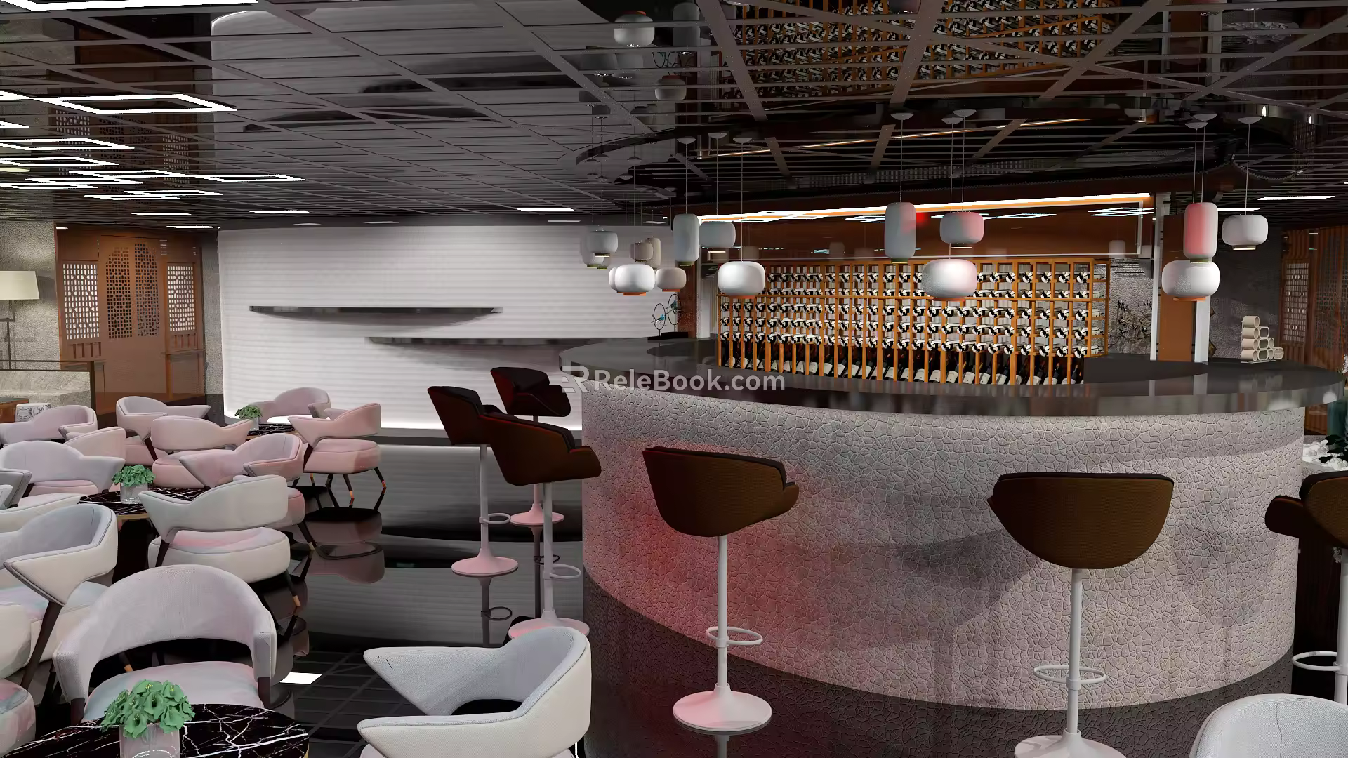 Modern Bar Entertainment Space 3d model