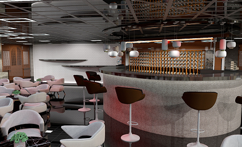 Modern Bar Entertainment Space 3d model