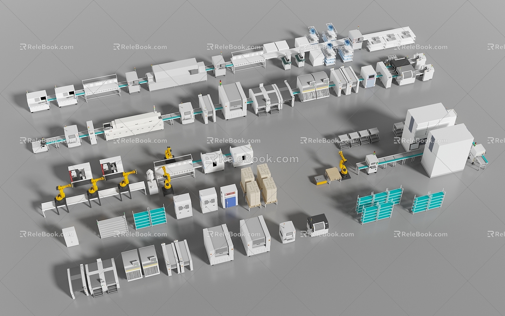 modern industrial equipment plant equipment 3d model