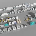 modern industrial equipment plant equipment 3d model