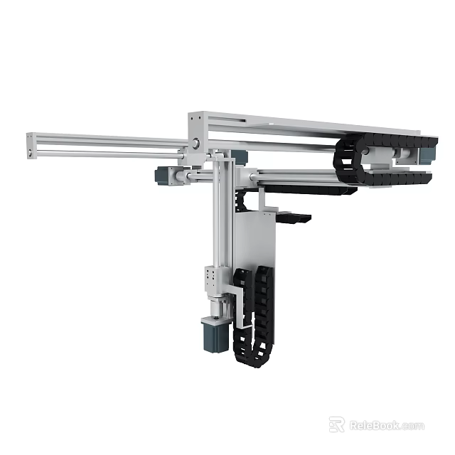 Precision Industrial Automation Robotic Arm Component With Linear Rail And Metal Structure 3d model 