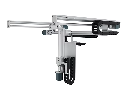 Precision Industrial Automation Robotic Arm Component With Linear Rail And Metal Structure 3d model