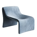 Beige And Blue Accent Chairs With Plush Textured Fabric And Curved Modern Design