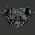 Dragon Shaped Metal Door Knocker With Intricate Horns And Ornate Ring