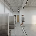 Modern Milk Tea Shop Exterior With Glass Windows Wooden Door And Plants