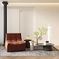 Caterpillar Sofa Casual Sofa Single Sofa Floor Light Coffee Table Side Table 3d model
